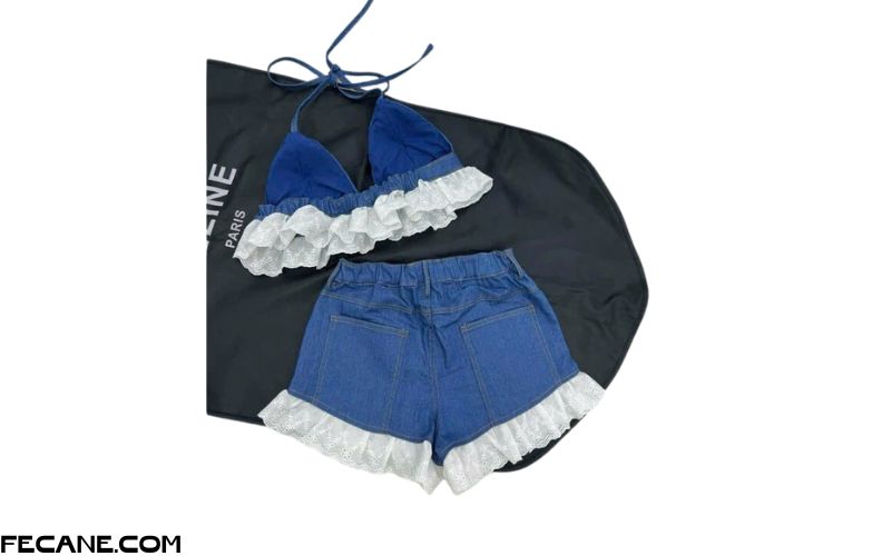 Set đồ bơi bikini 2 món phối lai bèo mút vải jean